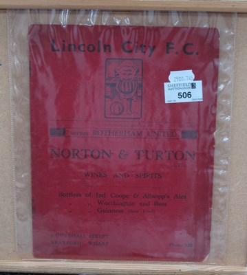 Lot 506 - 1937-8 Lincoln City v. Rotherham United...