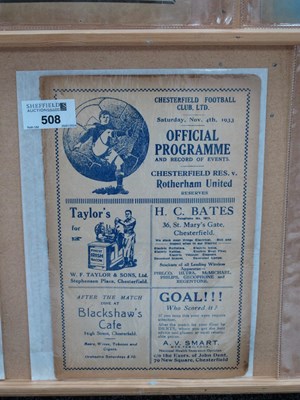 Lot 508 - 1933-4 Chesterfield Reserves v. Rotherham...