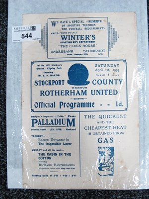 Lot 544 - 1932-3 Stockport County v. Rotherham United...