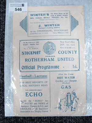 Lot 546 - 1934-5 Stockport County v. Rotherham United...