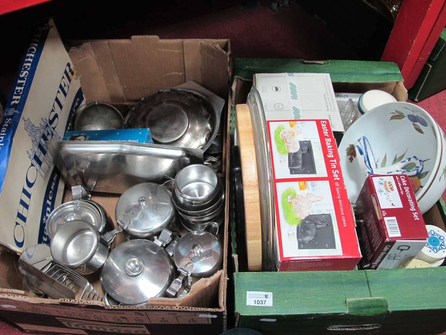Lot 1037 - A quantity of stainless steel ware to include...