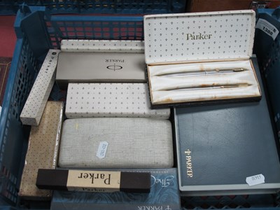 Lot 1388 - A large collection of boxed Parker pens to...