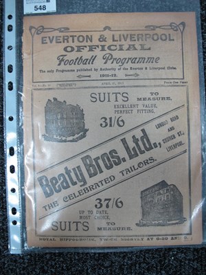 Lot 548 - 1912 Everton v. Bury Sixteen Page Programme,...