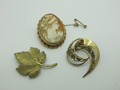 Lot 226 - A Cameo Style Brooch, oval shell carved,...