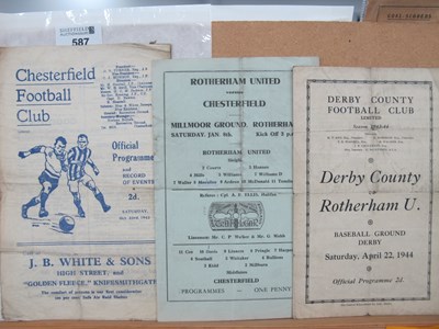 Lot 587 - Rotherham United 1943-4 Away Programmes at...