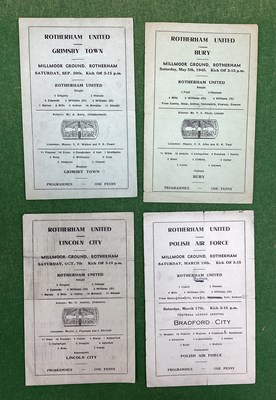 Lot 589 - Rotherham United 1944-5 Home Single Sheet...