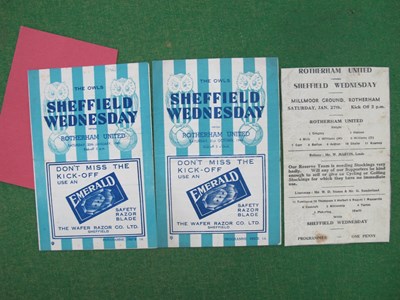 Lot 593 - Sheffield Wednesday v. Rotherham United 1944-5...