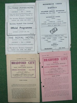 Lot 596 - 1945-6 Rotherham United Programmes v. Barnsley,...