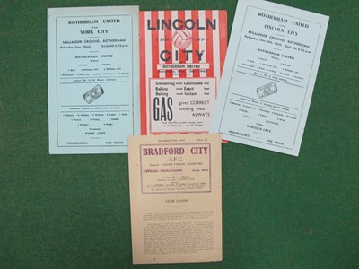 Lot 599 - 1945-6 Rotherham United Programmes v. Lincoln...