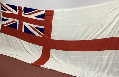 Lot 1405 - Large Royal Navy White Ensign Flag with...