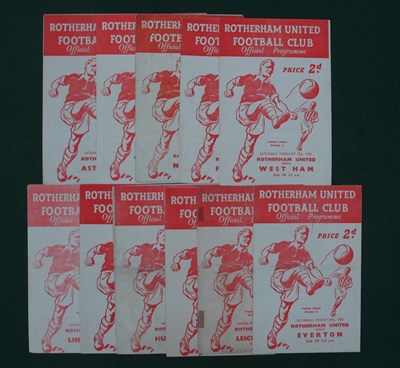 Lot 518 - Rotherham United 1952-3 Home Programmes v....