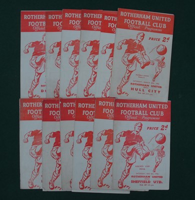 Lot 520 - Rotherham United 1953-4 Home Programmes v....