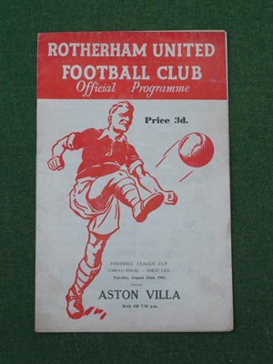 Lot 681 - 1961 League Cup Final Programme Rotherham...