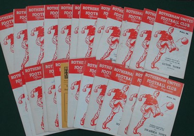 Lot 535 - Rotherham United 1961-2 Home Programmes,...