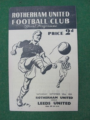 Lot 654 - Rotherham United v. Leeds United 1951-2...