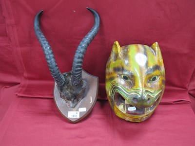 Lot 1372 - Possible South American painted lacquer mask...